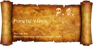Purgly Vince névjegykártya
