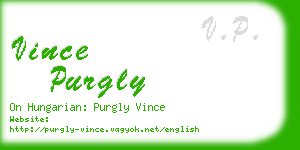 vince purgly business card